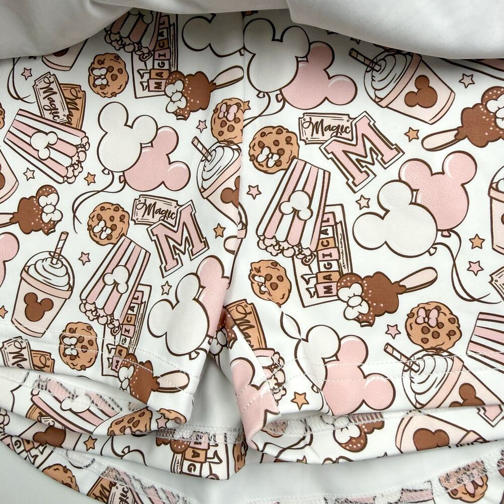 Kids Pink & Brown Printed Crop Top and Twirl Skirt Set - Picture 3 of 10